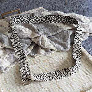 Xirena Black & White Woven Geometric Belt